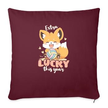 La grossesse de volleyball est très chanceuse cette année - Housse de coussin décorative 45 x 45 cm - bordeaux - Devant