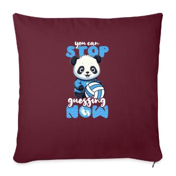 La grossesse de volley-ball peut arrêter de deviner maintenant Panda - Housse de coussin décorative 45 x 45 cm - bordeaux - Devant