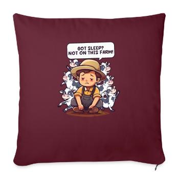Le producteur laitier a dormi ? Pas dans cette ferme ! - Housse de coussin décorative 45 x 45 cm - bordeaux - Devant