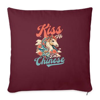 Chinese Kiss Me Ich bin Chinese - Sofakissenbezug 45 x 45 cm - Burgunderrot - Vorne