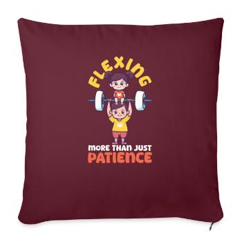 Maman musculatrice : faire preuve de plus que de patience - Housse de coussin décorative 45 x 45 cm - bordeaux - Devant