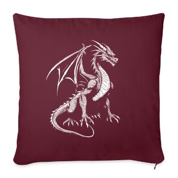 Dragon Dragon Créature Mythique Blanche - Housse de coussin décorative 45 x 45 cm - bordeaux - Devant