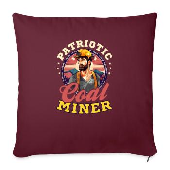 4 juillet Mineur de charbon Mineur de charbon patriotique - Housse de coussin décorative 45 x 45 cm - bordeaux - Devant