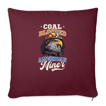 4 juillet Mineur de charbon Aigle mineur de sang de charbon - Housse de coussin décorative 45 x 45 cm - bordeaux - Devant