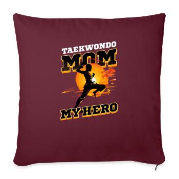 Taekwondo Maman Taekwondo Maman : Mon héros - Housse de coussin décorative 45 x 45 cm - bordeaux - Devant