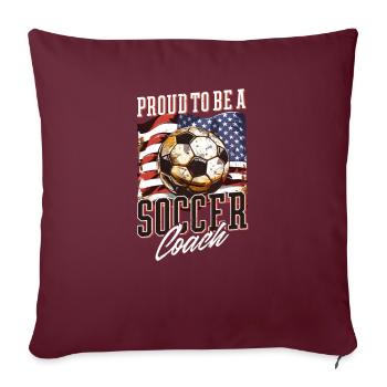 Entraîneur de football fier d’être entraîneur de football - Housse de coussin décorative 45 x 45 cm - bordeaux - Devant