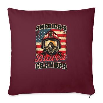 Grand-père pompier Les États-Unis Le plus courageux - Housse de coussin décorative 45 x 45 cm - bordeaux - Devant