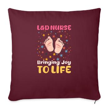 L&D Nurse L&D Nurse : Apporter de la joie à la vie - Housse de coussin décorative 45 x 45 cm - bordeaux - Devant