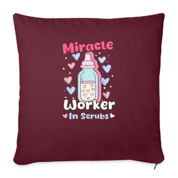 L&D Infirmière Miracle Worker En Gommage - Housse de coussin décorative 45 x 45 cm - bordeaux - Devant