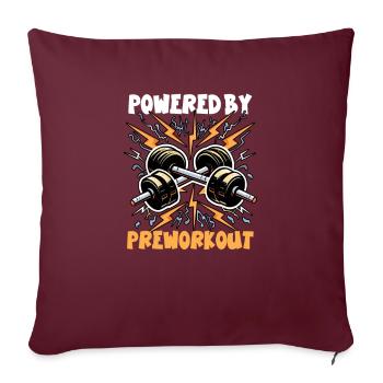 Pré-entraînement propulsé par Preworkout - Housse de coussin décorative 45 x 45 cm - bordeaux - Devant