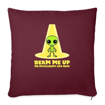 Alien Abduction Beam Pas de vie intelligente ici - Housse de coussin décorative 45 x 45 cm - bordeaux - Devant