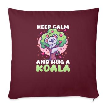 Koala Reste Calme Et Étreint Un Koala - Housse de coussin décorative 45 x 45 cm - bordeaux - Devant