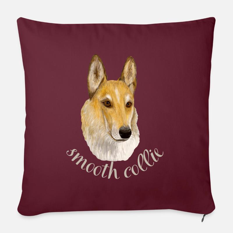 Smooth collie - Sofakissenbezug 45 x 45 cm - Burgunderrot