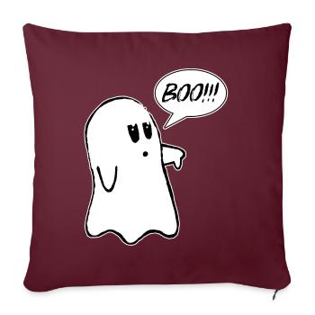Booooo Fantôme Halloween - Housse de coussin décorative 45 x 45 cm - bordeaux - Devant