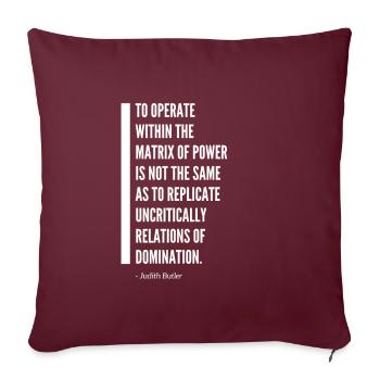 Judith Butler Gender Trouble Ratio - Housse de coussin décorative 45 x 45 cm - bordeaux - Devant