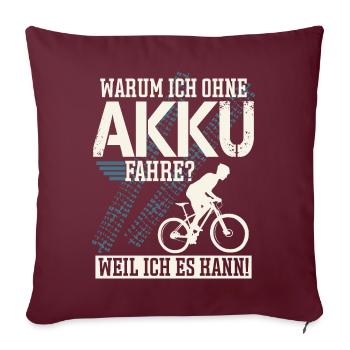 MTB Mountainbike Mountainbiker Spruch - Sofakissenbezug 45 x 45 cm - Burgunderrot - Vorne