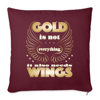 Gold is not everything it also needs Wings - Sofakissenbezug 45 x 45 cm - Burgunderrot - Vorne
