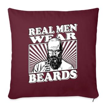 Les vrais hommes portent beards Schnauzer Hip Moustache Bärte - Housse de coussin décorative 45 x 45 cm - bordeaux - Devant