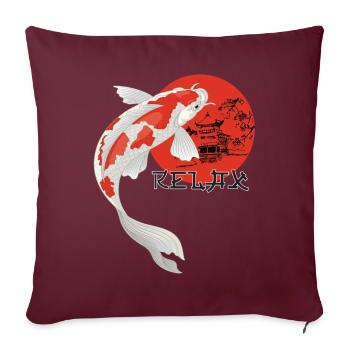 Détendez-vous Koi Carp Japan Garden Pond Showa - Housse de coussin décorative 45 x 45 cm - bordeaux - Devant