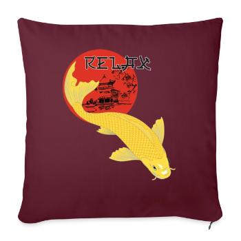 Détendez-vous Koi Carp Japan Garden Pond Showa - Housse de coussin décorative 45 x 45 cm - bordeaux - Devant