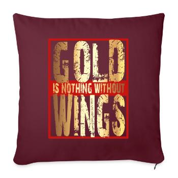 gold is nothing without wings / gold wing - Sofakissenbezug 45 x 45 cm - Burgunderrot - Vorne
