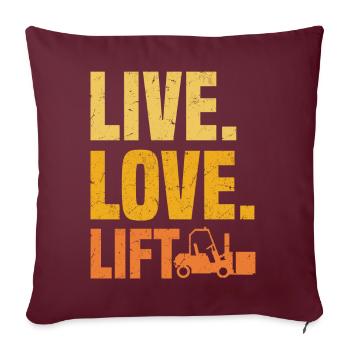 Conducteur de chariot élévateur - Housse de coussin décorative 45 x 45 cm - bordeaux - Devant