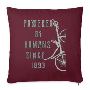 POWERED BY HUMANS SINCE 1893 - Sofakissenbezug 45 x 45 cm - Burgunderrot - Vorne