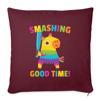 Pinata mignonne Smashing Good Time Cinco de Mayo - Housse de coussin décorative 45 x 45 cm - bordeaux - Devant