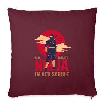 Der Coolste Ninja In Der Schule Ninja Judo Karate - Sofakissenbezug 45 x 45 cm - Burgunderrot - Vorne