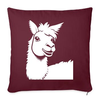 Lama Drôle Silhouette Effronté Amusant Lamas - Housse de coussin décorative 45 x 45 cm - bordeaux - Devant