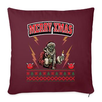 Ugly Christmas 8 Bit Pixel Rock und Heavy-Metal - Sofakissenbezug 45 x 45 cm - Burgunderrot - Vorne