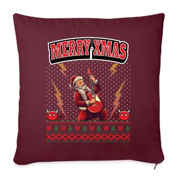 Ugly Christmas 8 Bit Pixel Rock und Heavy-Metal - Sofakissenbezug 45 x 45 cm - Burgunderrot - Vorne
