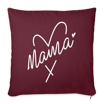 Motif de maman | Idée cadeau pour la fête des mères - Housse de coussin décorative 45 x 45 cm - bordeaux - Devant