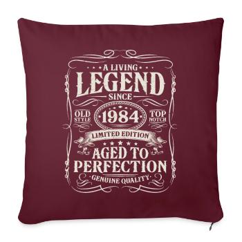 Jahrgang 1984 geboren Lebende Legende seit 1984 - Sofakissenbezug 45 x 45 cm - Burgunderrot - Vorne