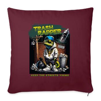TRASH RAPPER Lizard - Housse de coussin décorative 45 x 45 cm - bordeaux - Devant