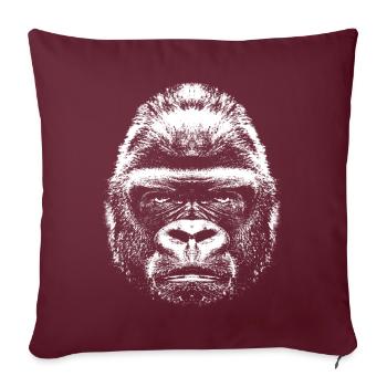 Gorille - Tête - Housse de coussin décorative 45 x 45 cm - bordeaux - Devant