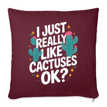 Cactus Cactus Plante du désert - Housse de coussin décorative 45 x 45 cm - bordeaux - Devant