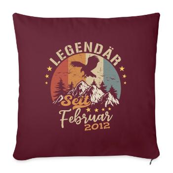Légendaire depuis février 2012 Anniversaire 2012 - Housse de coussin décorative 45 x 45 cm - bordeaux - Devant