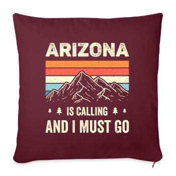 L’Arizona m’appelle et je dois y aller - Housse de coussin décorative 45 x 45 cm - bordeaux - Devant
