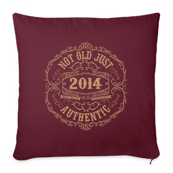 2014 Classique 2014 Cadeau Anniversaire 2014 Rétro - Housse de coussin décorative 45 x 45 cm - bordeaux - Devant