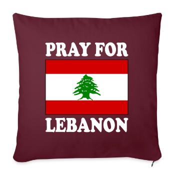 Libanon - Pray for lebanon - Sofakissenbezug 45 x 45 cm - Burgunderrot - Vorne