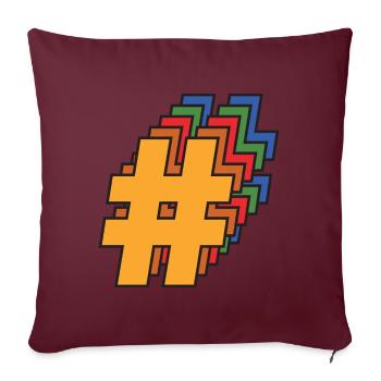 Hashtag - Sofakissenbezug 45 x 45 cm - Burgunderrot - Vorne