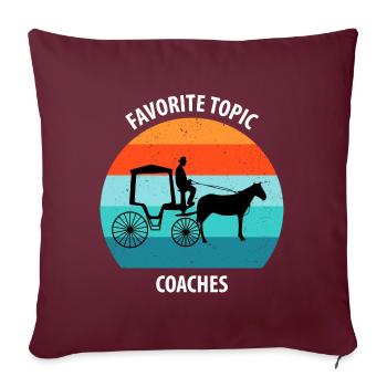 Calèche de cocher Calèche tirée par des chevaux Calèche - Housse de coussin décorative 45 x 45 cm - bordeaux - Devant