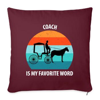 Calèche de cocher Calèche tirée par des chevaux Calèche - Housse de coussin décorative 45 x 45 cm - bordeaux - Devant