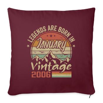 Les Légendes Sont Nées En Janvier 2006 - 2006 - Housse de coussin décorative 45 x 45 cm - bordeaux - Devant