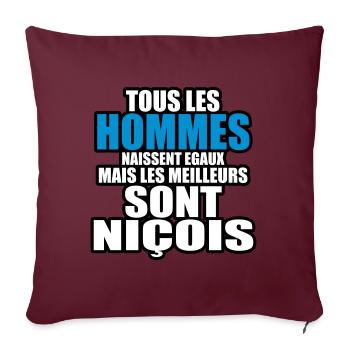 les meilleurs sont niçois - Housse de coussin décorative 45 x 45 cm - bordeaux - Devant