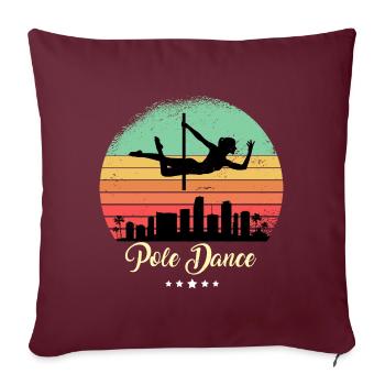 Pole Dance Tänzerin Vintage Retro Sonnenuntergang - Sofakissenbezug 45 x 45 cm - Burgunderrot - Vorne