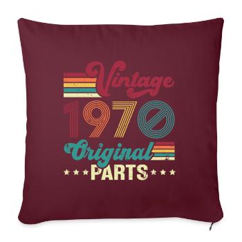Vintage 1970 Original, Cadeau D'anniversaire - Housse de coussin décorative 45 x 45 cm - bordeaux - Devant