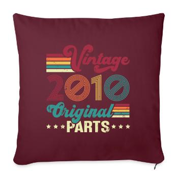 Vintage 2010 Original, Cadeau D'anniversaire - Housse de coussin décorative 45 x 45 cm - bordeaux - Devant