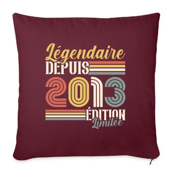 Légendaire Depuis 2013 - Housse de coussin décorative 45 x 45 cm - bordeaux - Devant